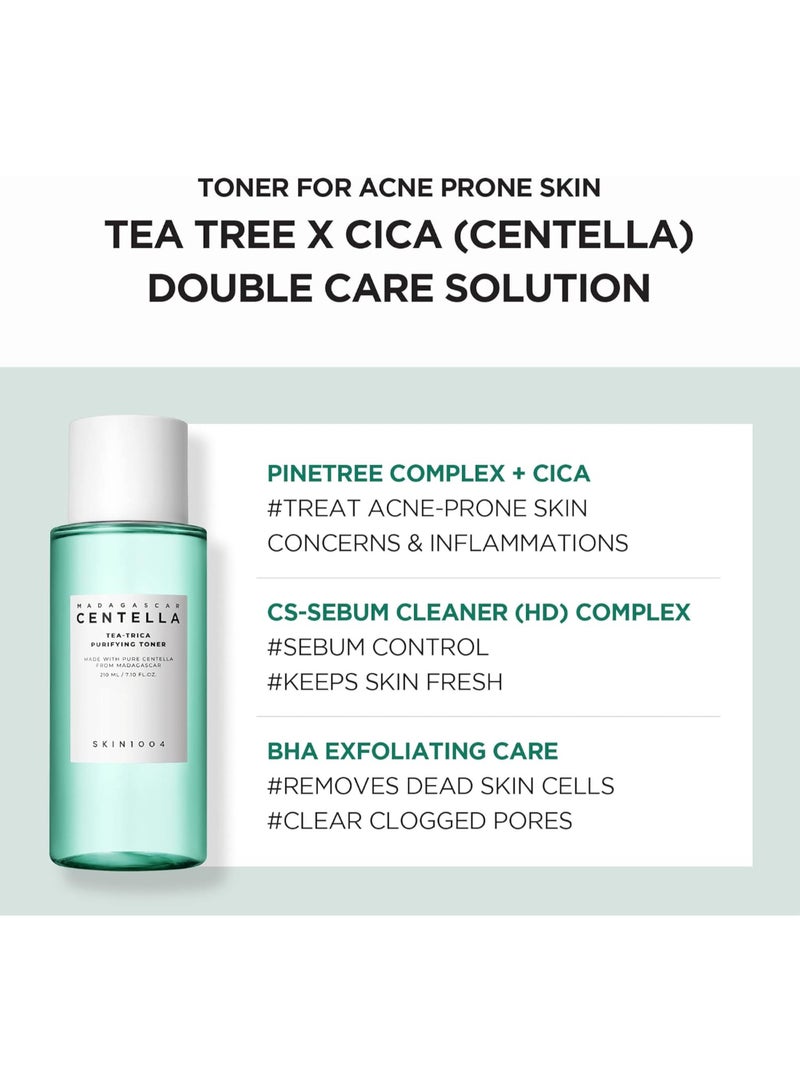 SKIN1004 Tea-Trica Purifying Toner – Soothing Hydration and Acne Care with Centella Asiatica Extract – Balances and Refreshes Skin, 210ml - Image 3