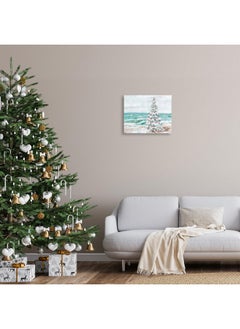Stupell Industries Stupell Industries Snowy Christmas Tree Beach Shore Canvas Wall Art, Design by Amanda Hilburn  - Image 2