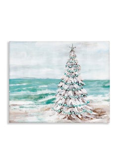 Stupell Industries Stupell Industries Snowy Christmas Tree Beach Shore Canvas Wall Art, Design by Amanda Hilburn  - Image 1