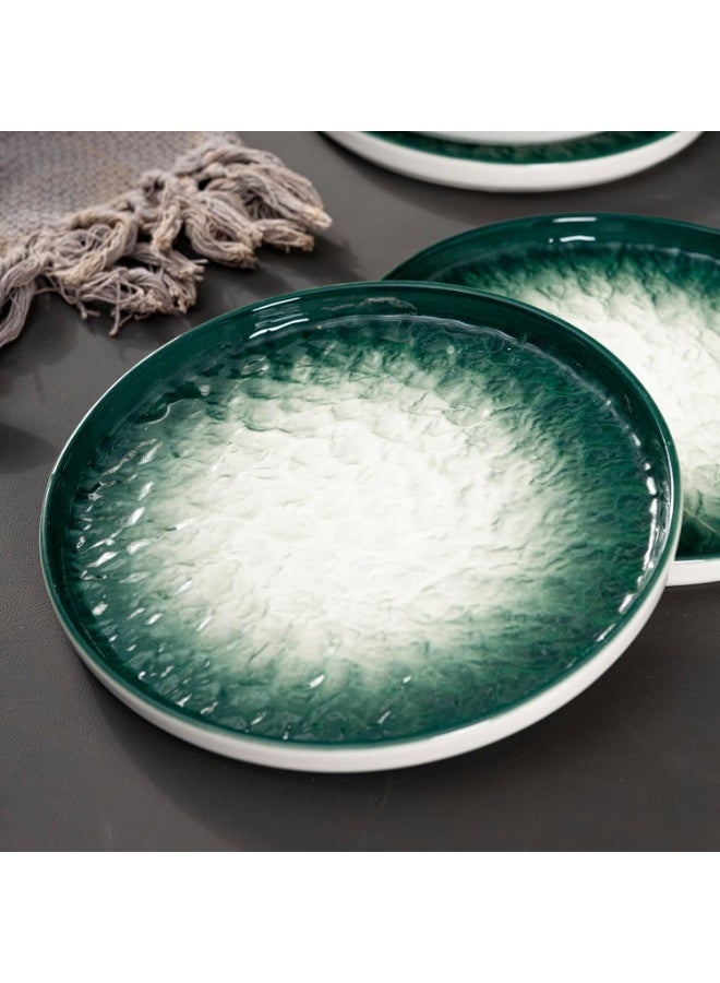 السرعوف الذهبية مجموعة من 12 طبق ووعاء من السيراميك باللون الأخضر المتدرج - أطباق مقاس 25.4 سم و20.32 سم، أوعية مقاس 12.7 سم - ميكروويف، غسالة أطباق، آمنة للفرن - أدوات مائدة متدرجة أنيقة لتناول الطعام والتقديم - Image 5