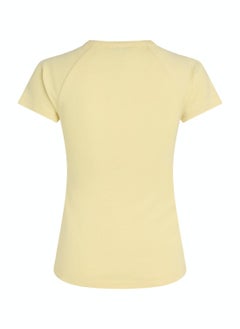 TOMMY HILFIGER Women's Slim Raglan Crest Short Sleeve T-Shirt - Cotton, Yellow  - Image 5