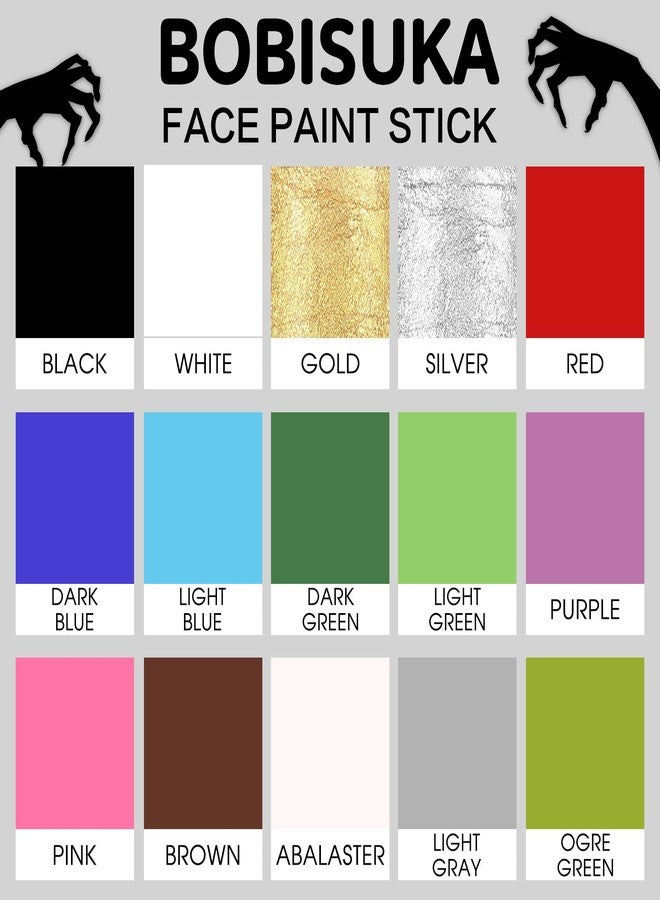 BOBISUKA Silver Face Paint Stick, Waterproof Metallic Silver Full Body Paint Sticks, Blendable Painting Kit for Halloween Makeup SFX Cosplay Special Effects Parties Cosplay Costume Stage - Image 4