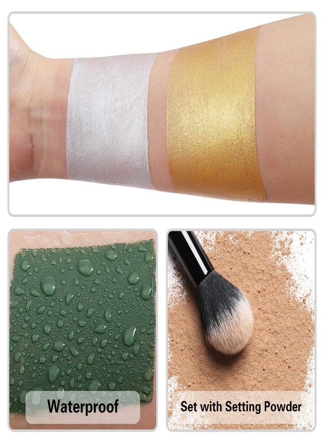 BOBISUKA Silver Face Paint Stick, Waterproof Metallic Silver Full Body Paint Sticks, Blendable Painting Kit for Halloween Makeup SFX Cosplay Special Effects Parties Cosplay Costume Stage - Image 3