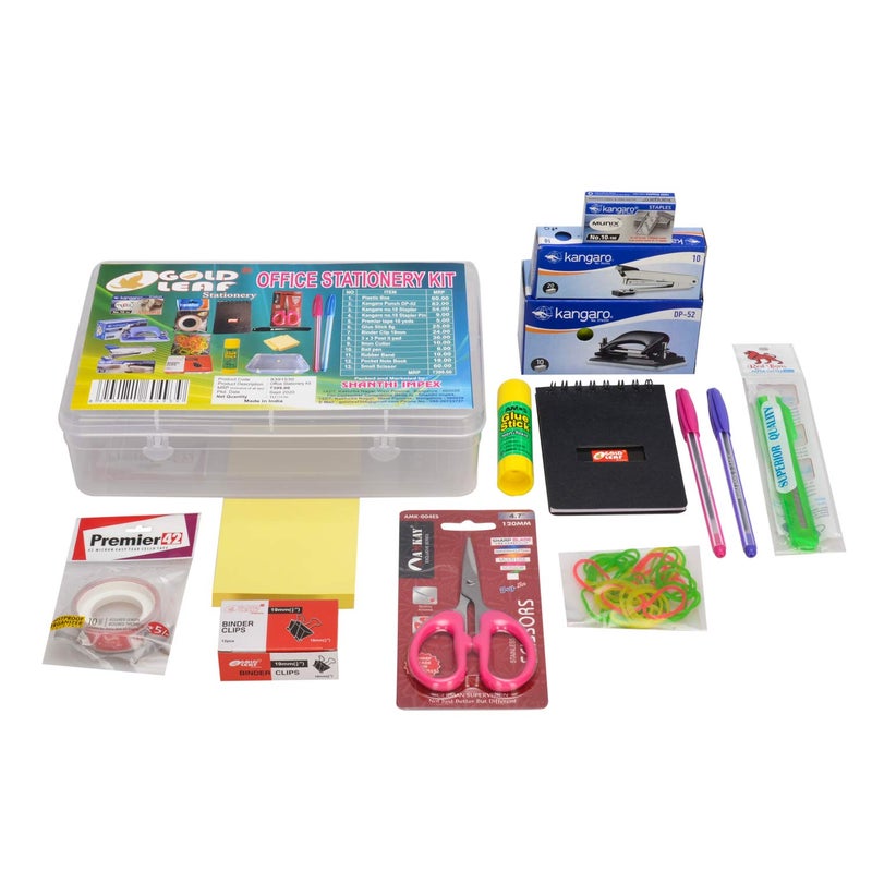 Goldleaf 13 in 1 Stationery, Home & Office Set (Multi-Color) - Image 1