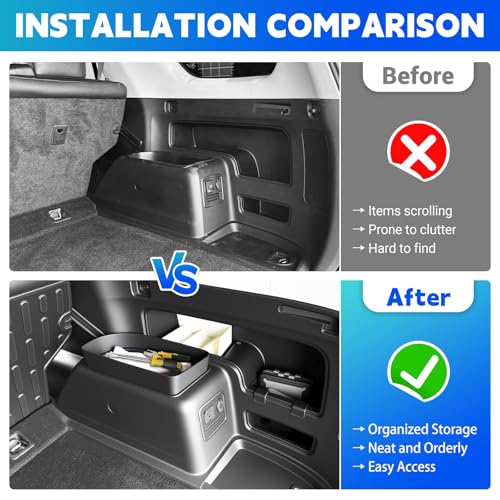 Titibett Trunk Organizer Fits for 20102024 Toyota 4Runner 5Seat 2nd Row Trunk Storage Box Compatible with 4Runner Accessories Pair - Image 3