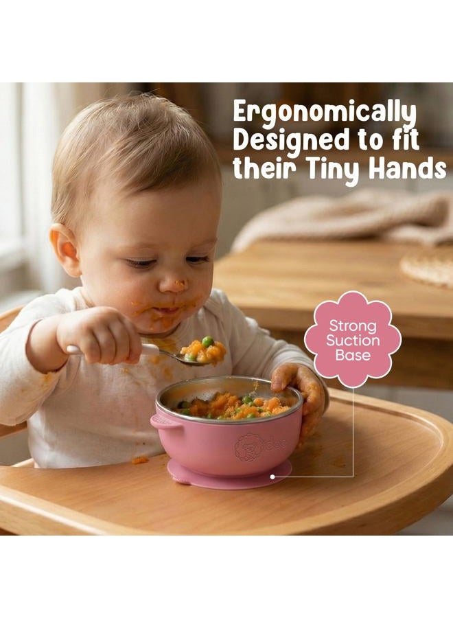 O'doe Baby Bowls – Stainless Steel Baby Feeding Bowls with Suction | Non-Slip Toddler Bowls for Self Feeding | BPA-Free Kids Bowls for Baby Food | Stainless Steel Bowls Kids - Image 2