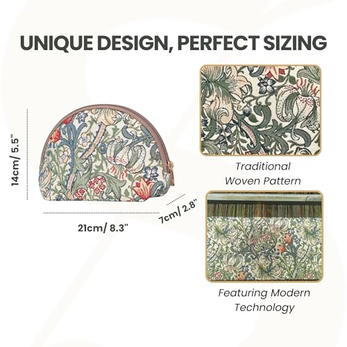 Signare Tapestry Cosmetic Bag Toiletry Makeup Bag for Women With William Morris Golden Lily Design (COSM-GLILY) - Image 3