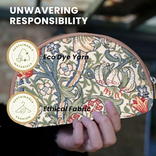 Signare Tapestry Cosmetic Bag Toiletry Makeup Bag for Women With William Morris Golden Lily Design (COSM-GLILY) - Image 5