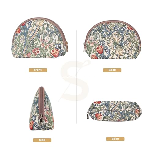 Signare Tapestry Cosmetic Bag Toiletry Makeup Bag for Women With William Morris Golden Lily Design (COSM-GLILY) - Image 2