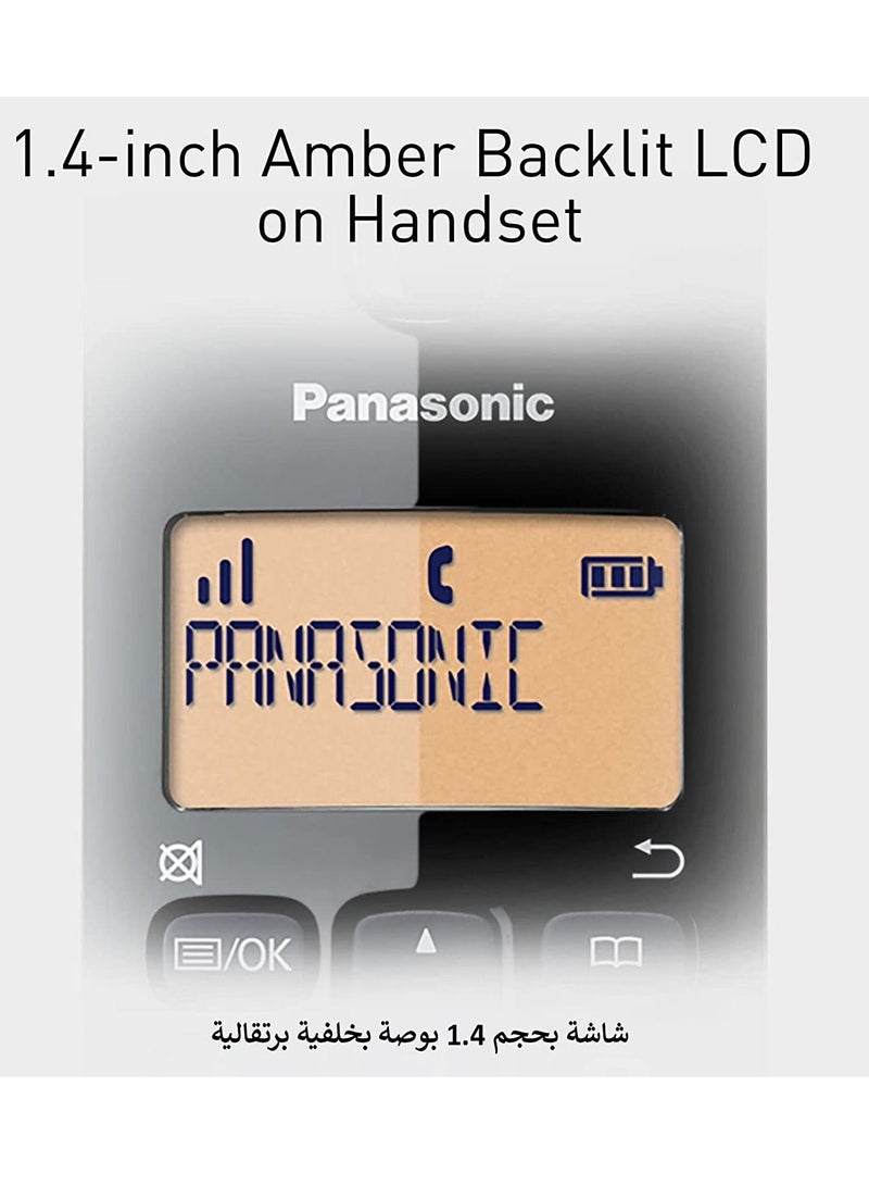 باناسونيك هاتف باناسونيك KX-TGB110 خط أرضي لاسلكي مع إضاءة خلفية  ,50 محطة دفتر هاتف و 200 ساعة في وضع الاستعداد باللون الأسود - Image 3