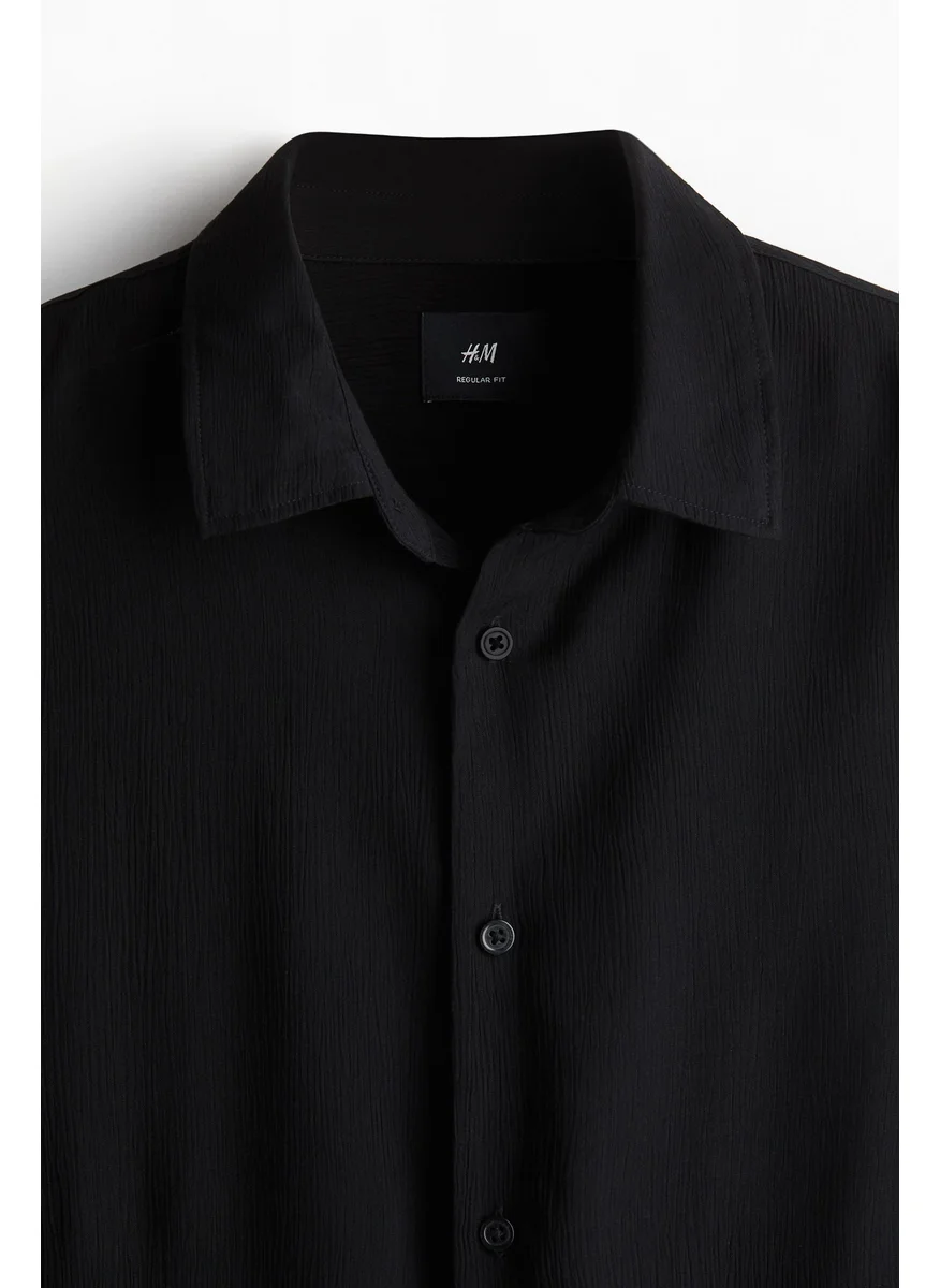 اتش اند ام Regular Fit Crinkled Shirt