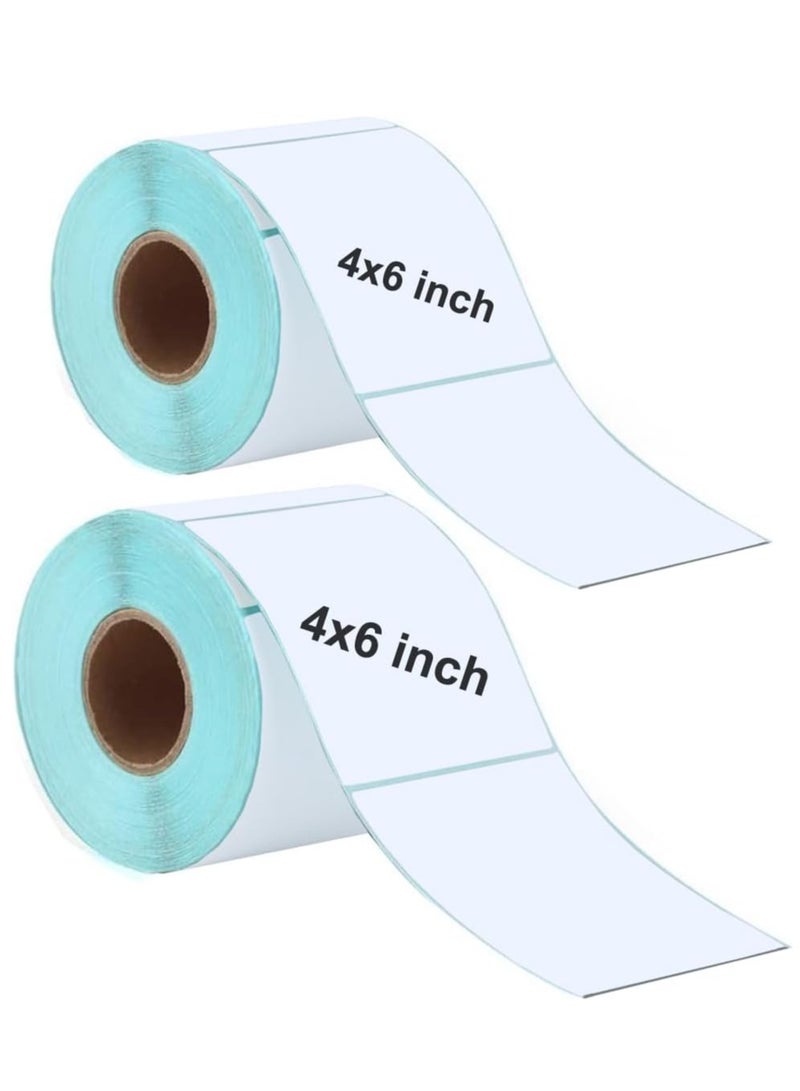 Rubik ملصق طابعة حرارية مباشرة مقاس 4 × 6 بوصة، 1000 قطعة (2 لفة) ملصق ذاتي اللصق مقاوم للماء للشحن والبريد - Image 1
