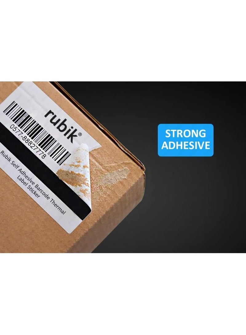 Rubik ملصق طابعة حرارية مباشرة مقاس 4 × 6 بوصة، 1000 قطعة (2 لفة) ملصق ذاتي اللصق مقاوم للماء للشحن والبريد - Image 2