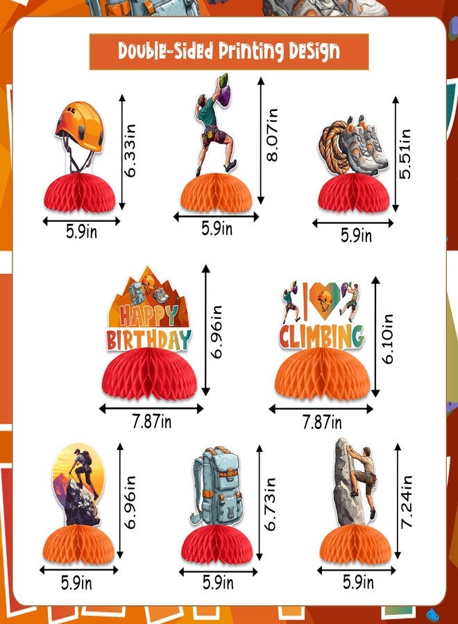 Balterever Rock Climbing Honeycomb Centerpieces Party Decorations 8PCS - Image 5