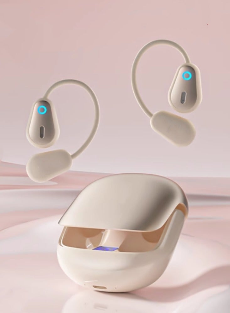 Gas Bone Conduction Bluetooth Earphones Hanging on The Ear, Wireless Open, Not in the Ear Gilded powder - Image 1