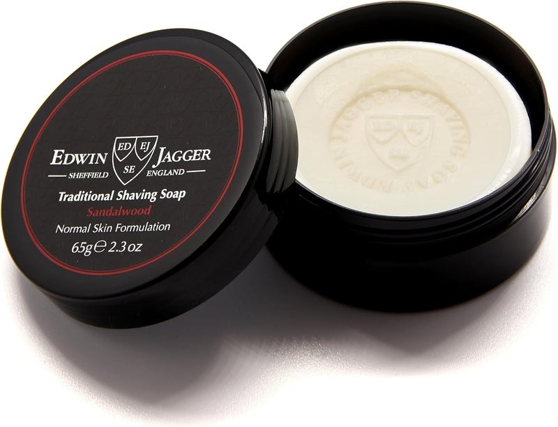 Edwin Jagger 99.9% Natural Sandalwood Shaving Soap - 65g Travel Tub - Image 2