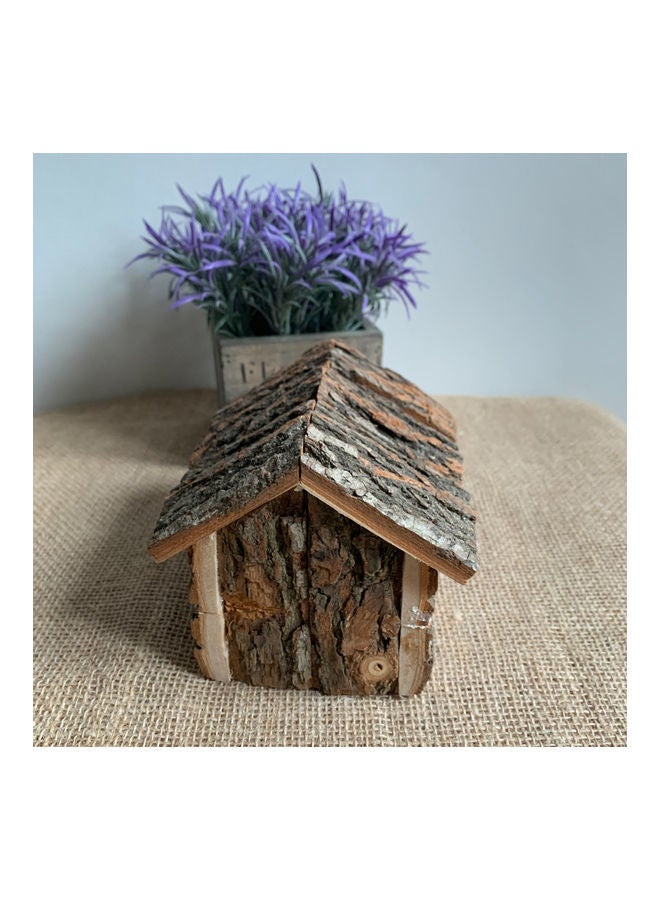 NIBEMINENT Natural Wooden Hamster Hideout House Brown 21 x 12 15cm - Image 2