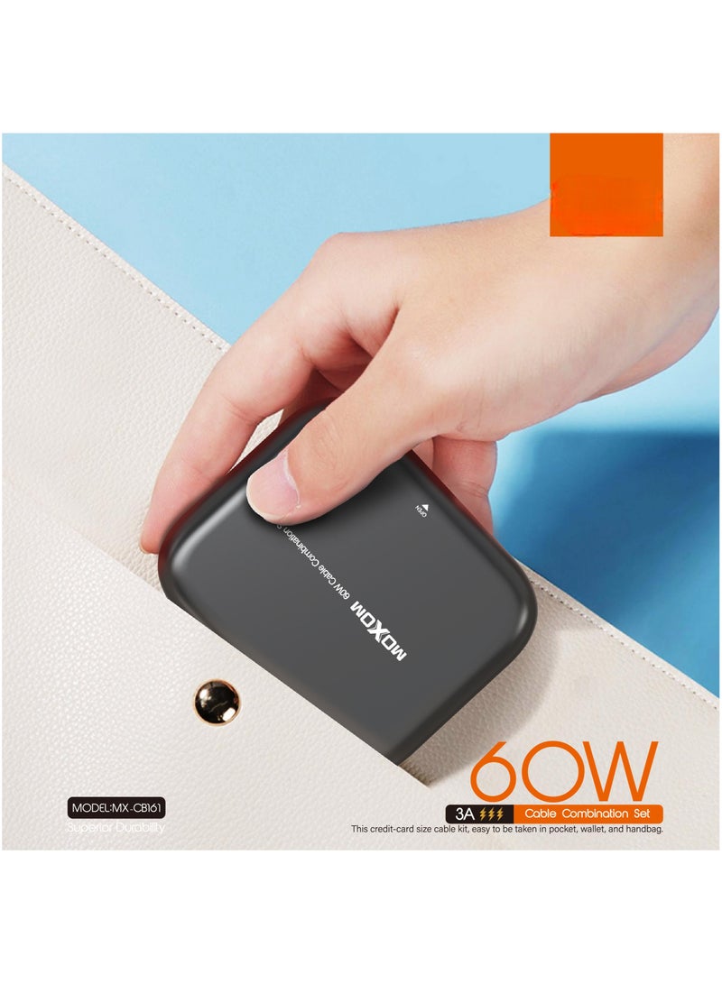 MOXOM MX-CB161 Multi-Purpose Charging Cable Kit Black - Image 3