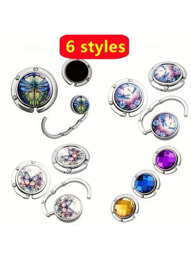 Purple Portable Foldable Handbag Hanger Practical Table Hanging Bag Hook - Image 2