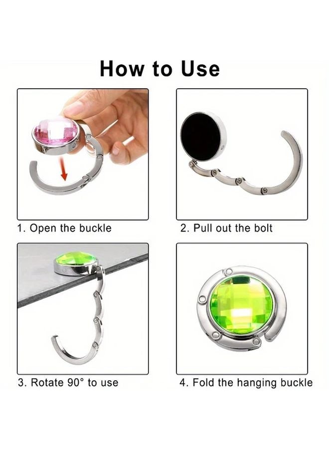 Purple Portable Foldable Handbag Hanger Practical Table Hanging Bag Hook - Image 3