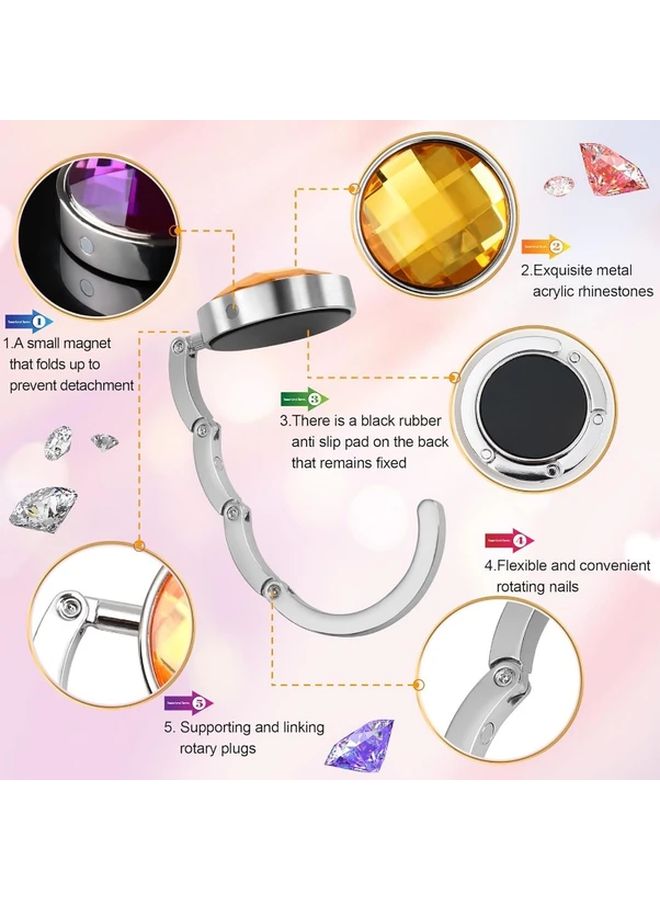 Purple Portable Foldable Handbag Hanger Practical Table Hanging Bag Hook - Image 5