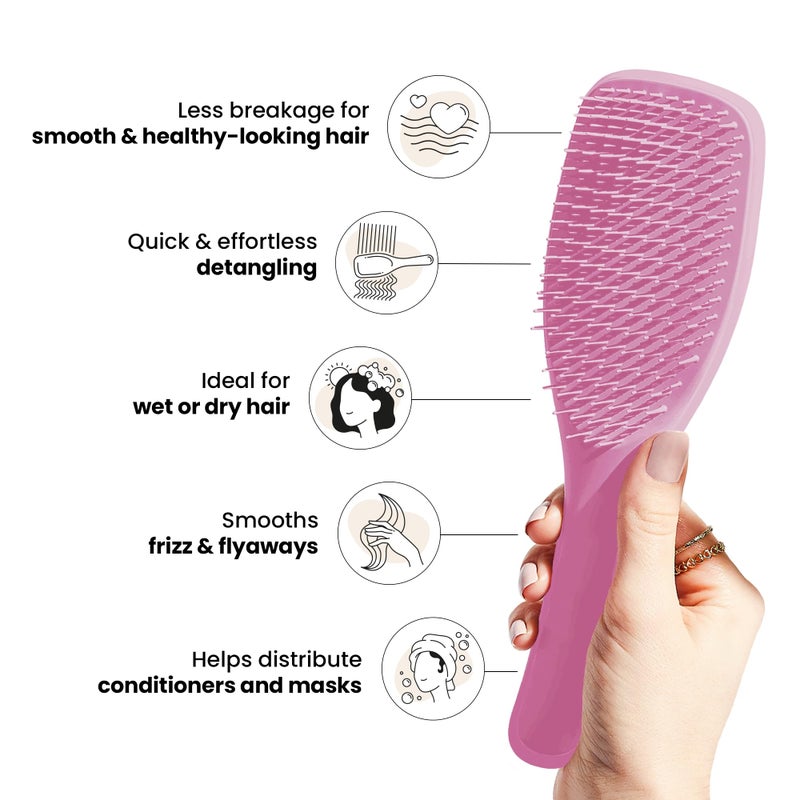 TANGLE TEEZER فرشاة تانجل تيزر الترا ديتانجلر للشعر الرطب والجاف، تقضي على العقد وتقلل من التكسر لجميع أنواع الشعر، حصرية أمازون روزبود - Image 4
