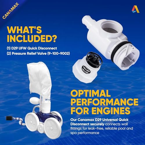 Canamax D29 UWF Quick Disconnect and 9-100-9002 Pressure Relief Valve by Canamax - Compatible with Polaris 180 280 380 Automatic Pool Cleaners - Image 3