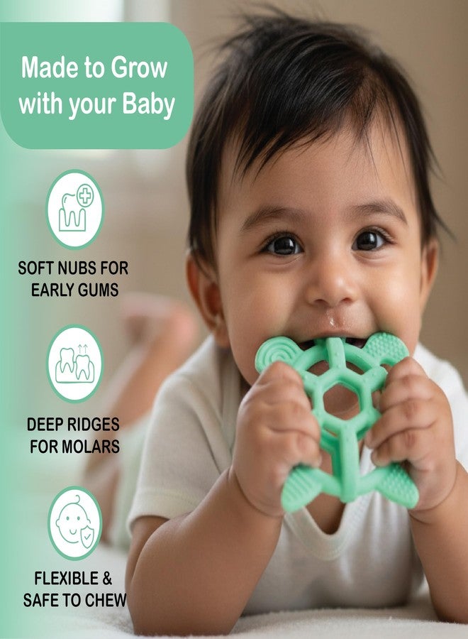 Chic Buddy Baby Teether 3-12 Months Soft Silicone Turtle, Teethers for 3 to 6 Month and Also Soothing Teethers for 6 to 12 Months and, BPA Free Sensory Ring for Safe Chewing and Easy Grip - Image 5