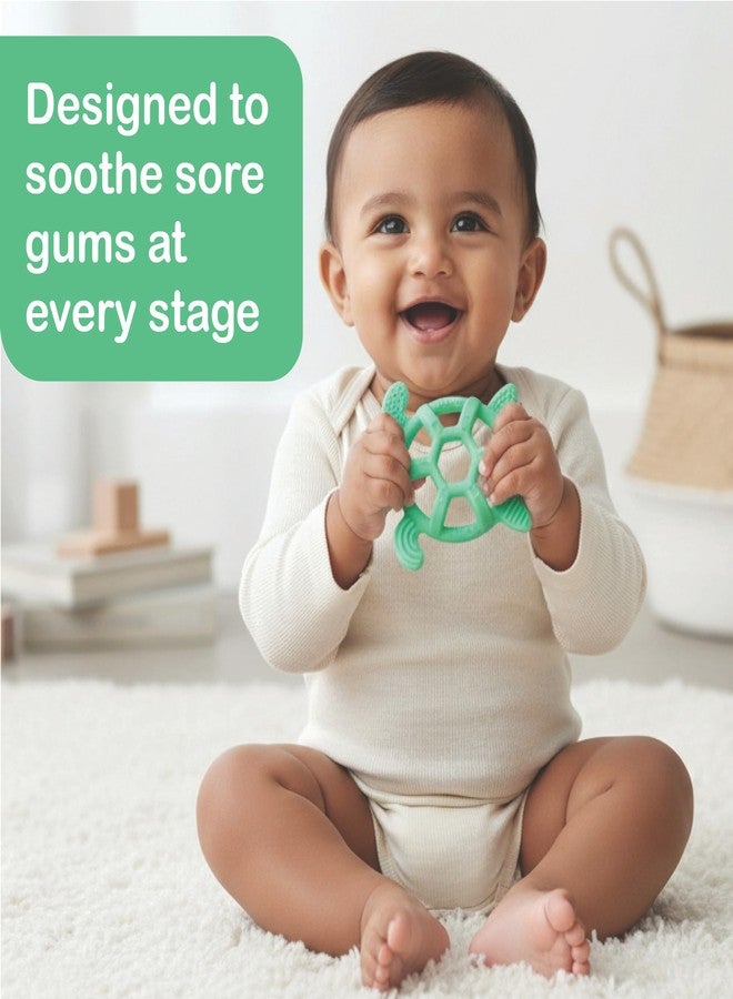 Chic Buddy Baby Teether 3-12 Months Soft Silicone Turtle, Teethers for 3 to 6 Month and Also Soothing Teethers for 6 to 12 Months and, BPA Free Sensory Ring for Safe Chewing and Easy Grip - Image 2