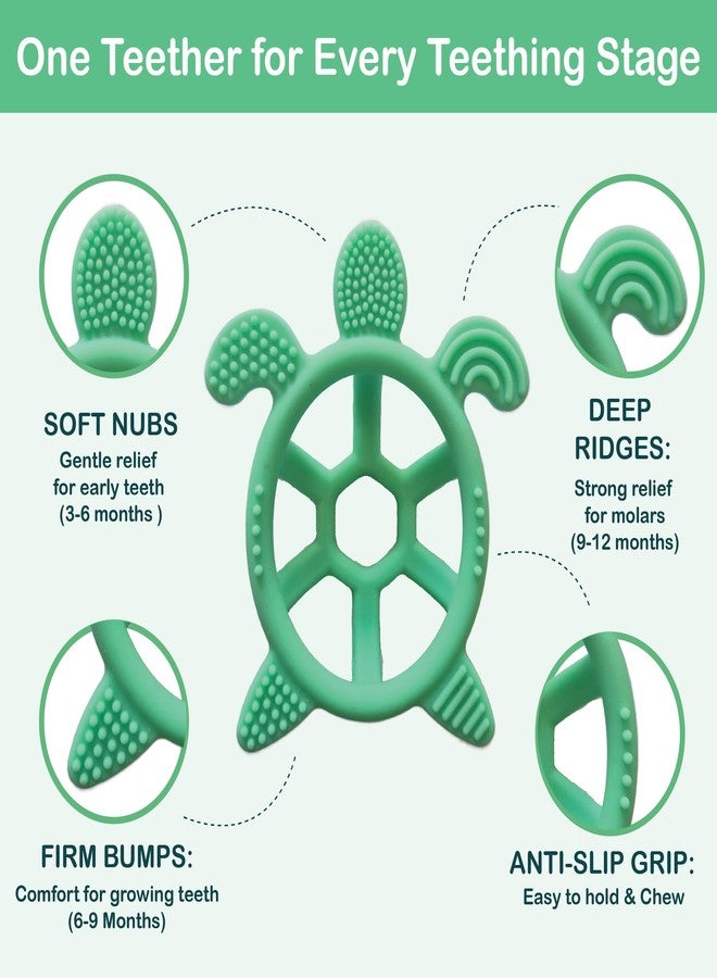 Chic Buddy Baby Teether 3-12 Months Soft Silicone Turtle, Teethers for 3 to 6 Month and Also Soothing Teethers for 6 to 12 Months and, BPA Free Sensory Ring for Safe Chewing and Easy Grip - Image 4