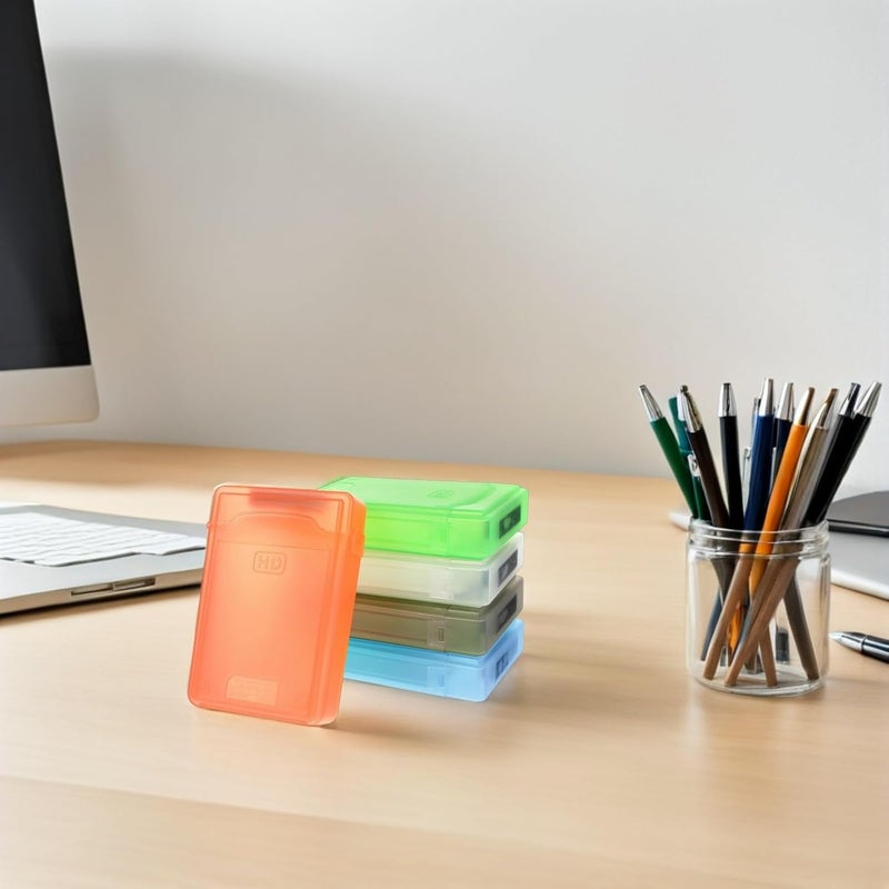 Cabilock 5pcs 2.5 Inch Hard Drive Protective Boxes Storage Cases Shockproof Plastic Organizer for External HDD SSD Travel Use with Multi- (White Green Gray) - Image 5