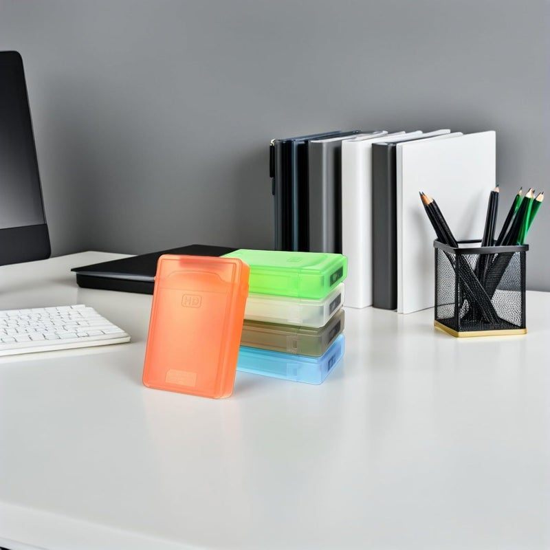 Cabilock 5pcs 2.5 Inch Hard Drive Protective Boxes Storage Cases Shockproof Plastic Organizer for External HDD SSD Travel Use with Multi- (White Green Gray) - Image 4
