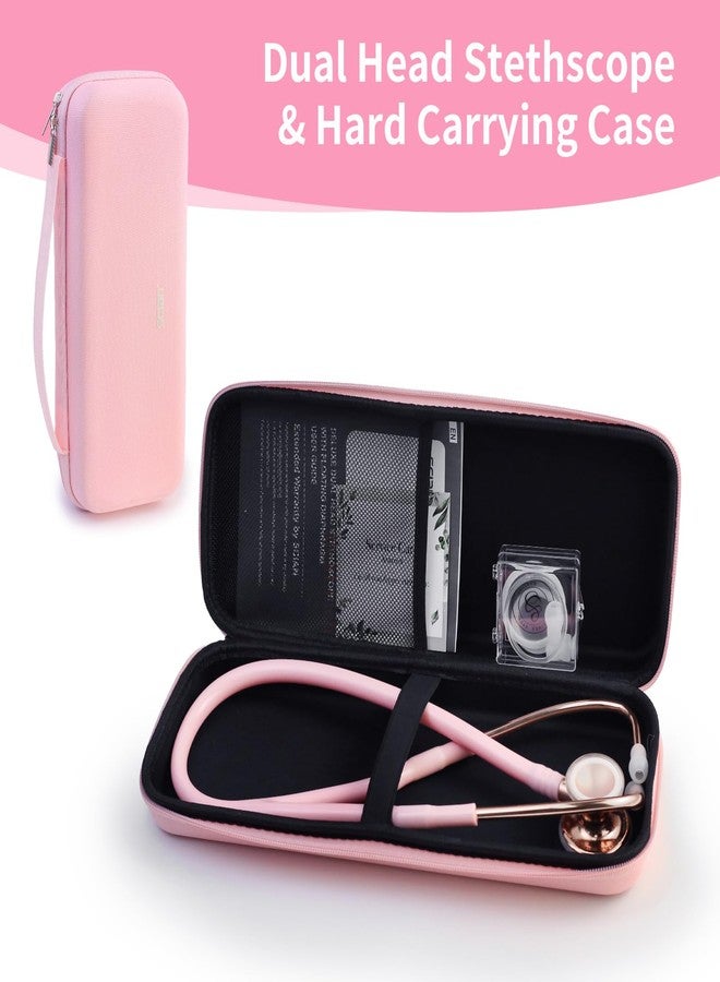 SCIAN Cardiology Stethoscope with Double-Sided Tunable Diaphragms, Professional Stethoscope with Carrying Case for Doctors, Nurses, Med Students, Clinical, Pink - Image 2