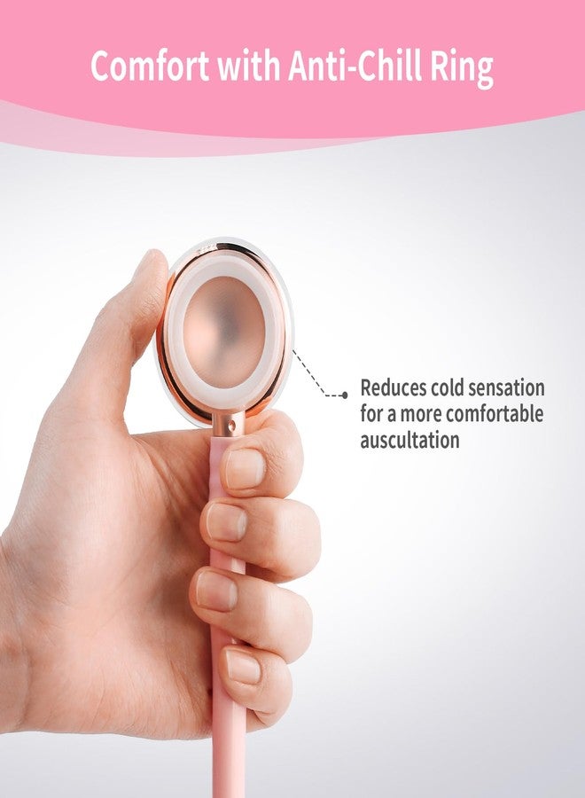 SCIAN Cardiology Stethoscope with Double-Sided Tunable Diaphragms, Professional Stethoscope with Carrying Case for Doctors, Nurses, Med Students, Clinical, Pink - Image 5