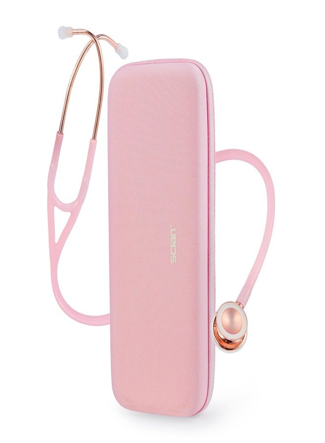 SCIAN Cardiology Stethoscope with Double-Sided Tunable Diaphragms, Professional Stethoscope with Carrying Case for Doctors, Nurses, Med Students, Clinical, Pink - Image 1