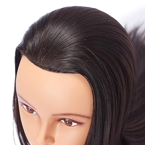 Qtavia Mannequin Head 30" Hair Styling Training Head Manikin Hair Dummy100% Original Hair for Hair Styling, Practice Hair wash (Brown (Shampoo wash)) - Image 2