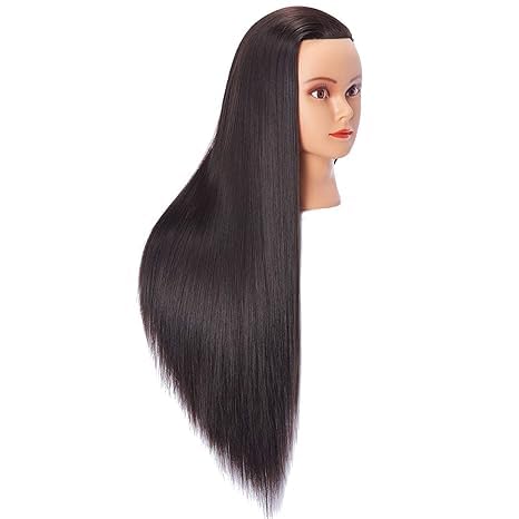 Qtavia Mannequin Head 30" Hair Styling Training Head Manikin Hair Dummy100% Original Hair for Hair Styling, Practice Hair wash (Brown (Shampoo wash)) - Image 4
