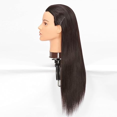 Qtavia Mannequin Head 30" Hair Styling Training Head Manikin Hair Dummy100% Original Hair for Hair Styling, Practice Hair wash (Brown (Shampoo wash)) - Image 5