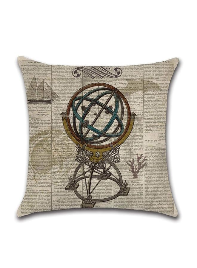 Sailor Globe Printed Cushion Cover 45X45 Cm