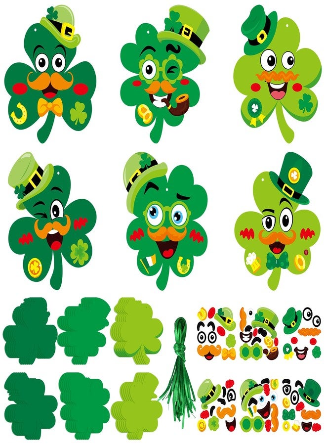 STEFORD 24 Pcs St. Patrick's Day Craft Kits for Kids, DIY Shamrock Art Crafts Make Your Own St. Patrick's Day Shamrock Paper Craft Set for School Home Party Game Activities - Image 1
