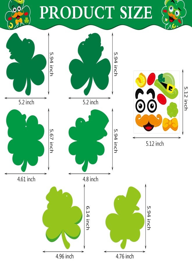 STEFORD 24 Pcs St. Patrick's Day Craft Kits for Kids, DIY Shamrock Art Crafts Make Your Own St. Patrick's Day Shamrock Paper Craft Set for School Home Party Game Activities - Image 3