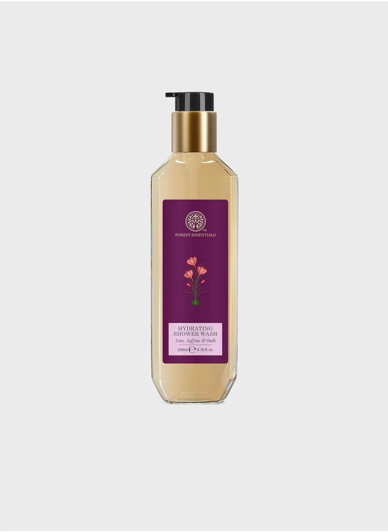 Forest Essentials Hydrating Shower Wash Lime, Saffron & Oudh - 200 Ml