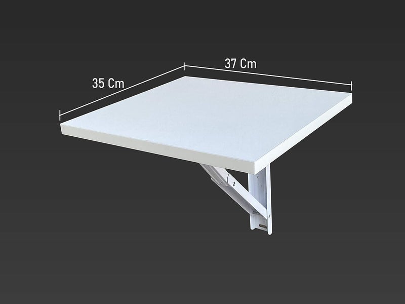 Compal Wall Mounted Folding Coffee and Tea Table DropLeaf Folding Bed Side Table and Study for Home Living Room Office Table Desk Workstation Computer Side Desk Trestle Desk White Pack of 2 - Image 4