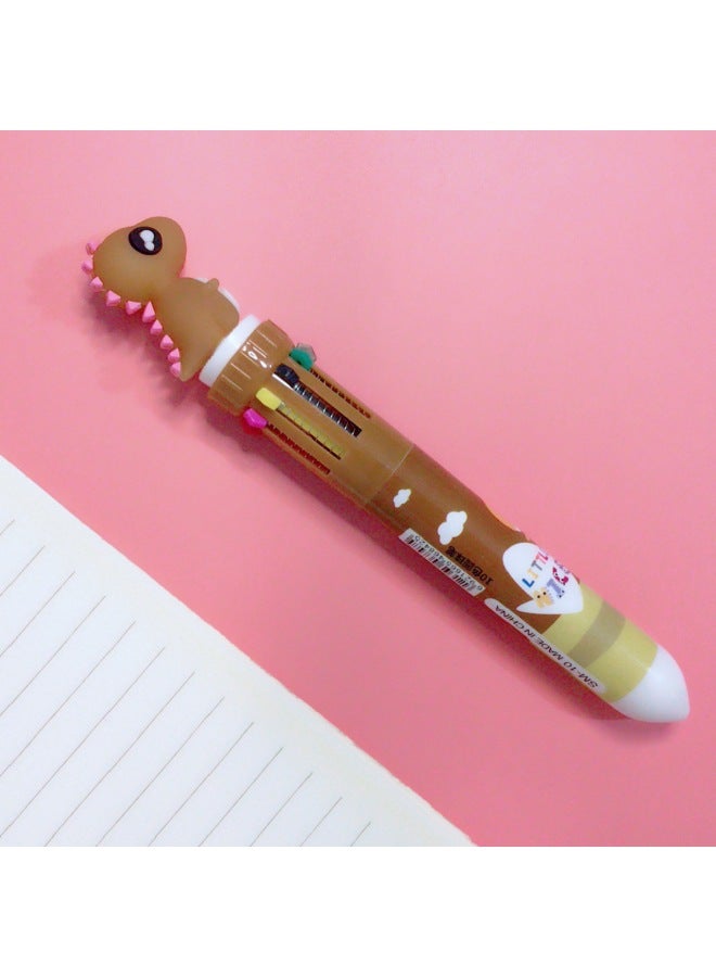 Autonomy Creative Stationery Ten Color Ballpoint Pen Cartoon Student Color Hand Account Pen Girl Heart Multi-color Press Ballpoint Pen - Image 1