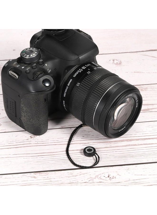PATIKIL - Camera Lens Cap Leash, 6Pcs Nylon Elastic Adhesive Cap Cover String Cord Keeper Holder for Outdoor Photography Camera Preventing Lost, Black - Image 1
