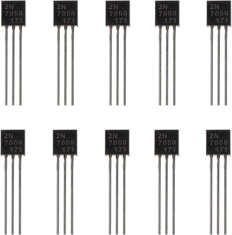 BOJACK 2N7000 MOSFET Transistor 200mA 60V N-Channel Feld Effect Transistor TO-92 (Pack of 100) - Image 1
