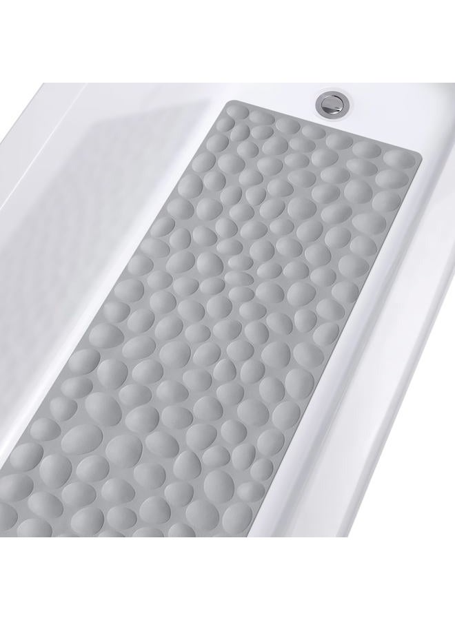 OTHWAY Non-Slip Bathtub Mat Soft Rubber Bathroom Bathmat with Strong Suction Cups (Grey 40"x16") - Image 1