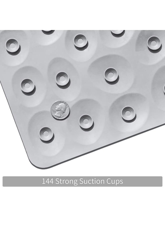 OTHWAY Non-Slip Bathtub Mat Soft Rubber Bathroom Bathmat with Strong Suction Cups (Grey 40"x16") - Image 5