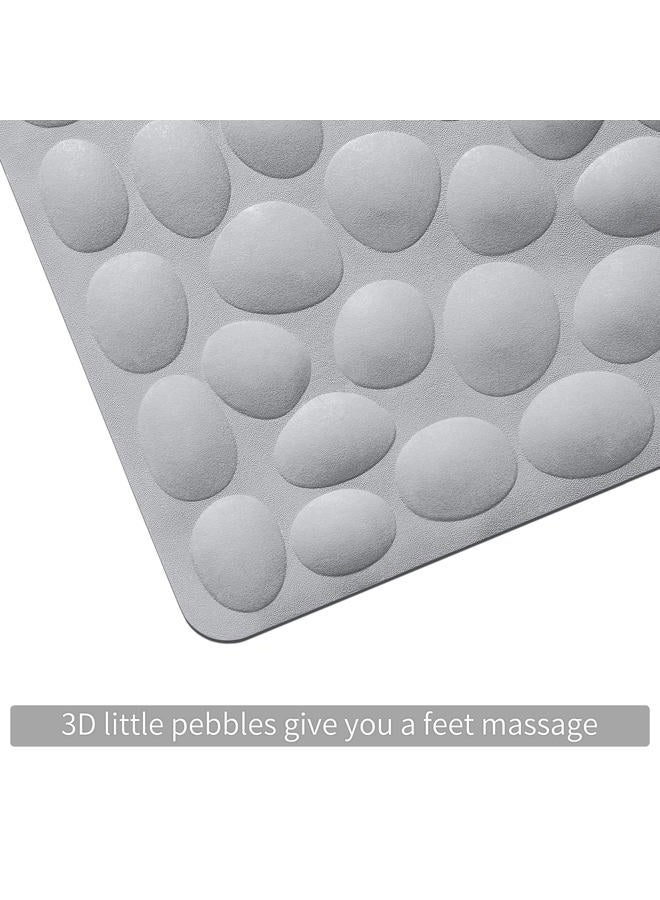 OTHWAY Non-Slip Bathtub Mat Soft Rubber Bathroom Bathmat with Strong Suction Cups (Grey 40"x16") - Image 4