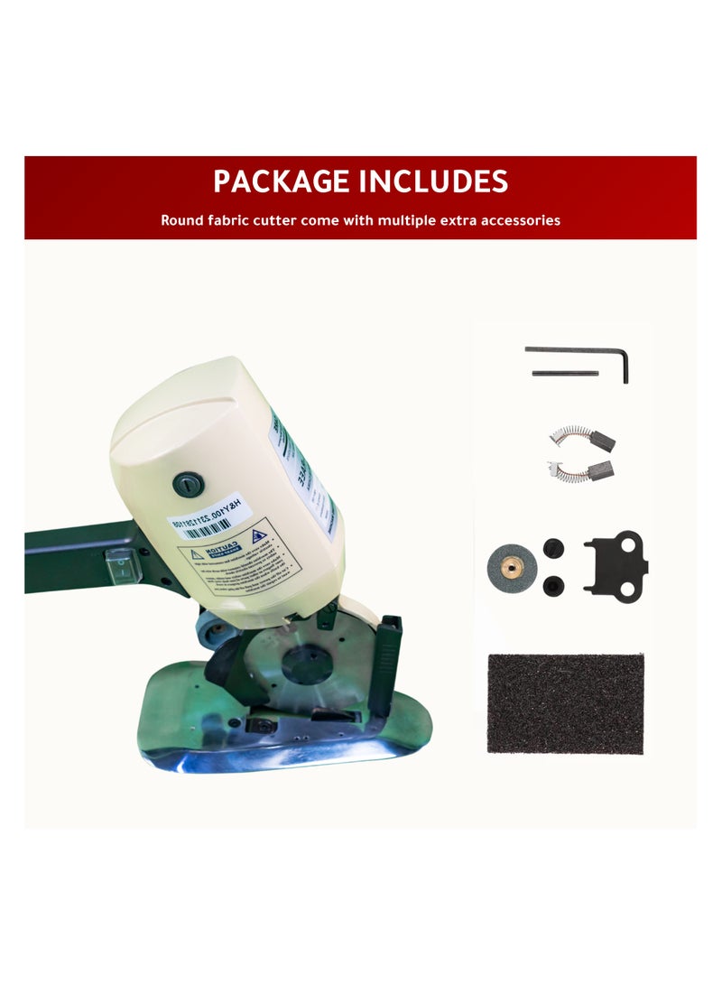 AL-RAEE Electric Rotary Fabric Cutter, 220V Cloth Cutting Machine, Octagonal Blade, Automatic Sharpener - Image 2